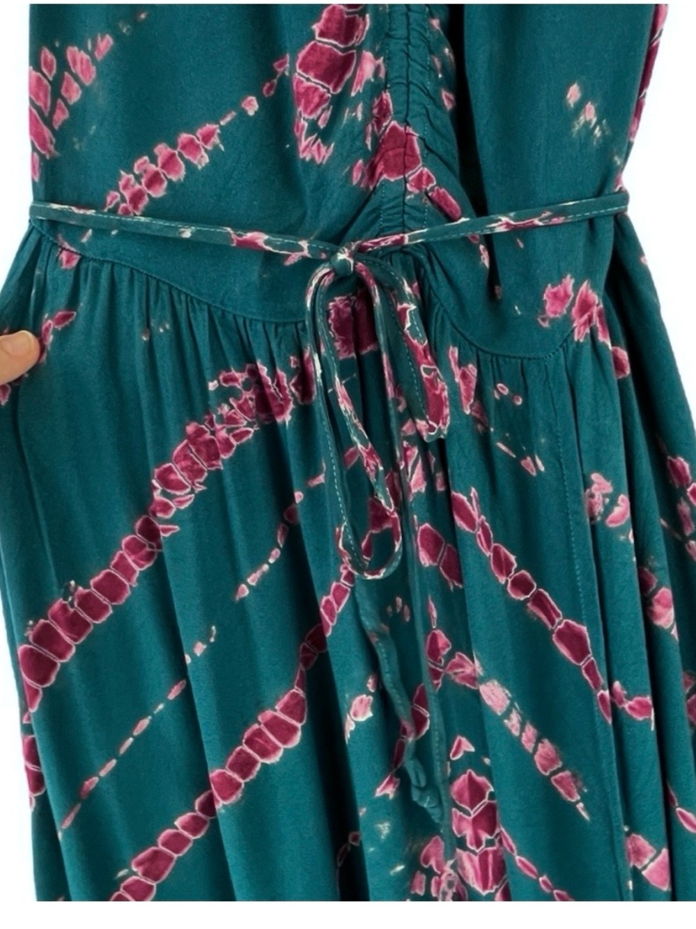 NEW YFB Young Fabulous & Broke Maxi Dress in Dark Teal Savannah Wash Tie Dye S - Picture 6 of 11